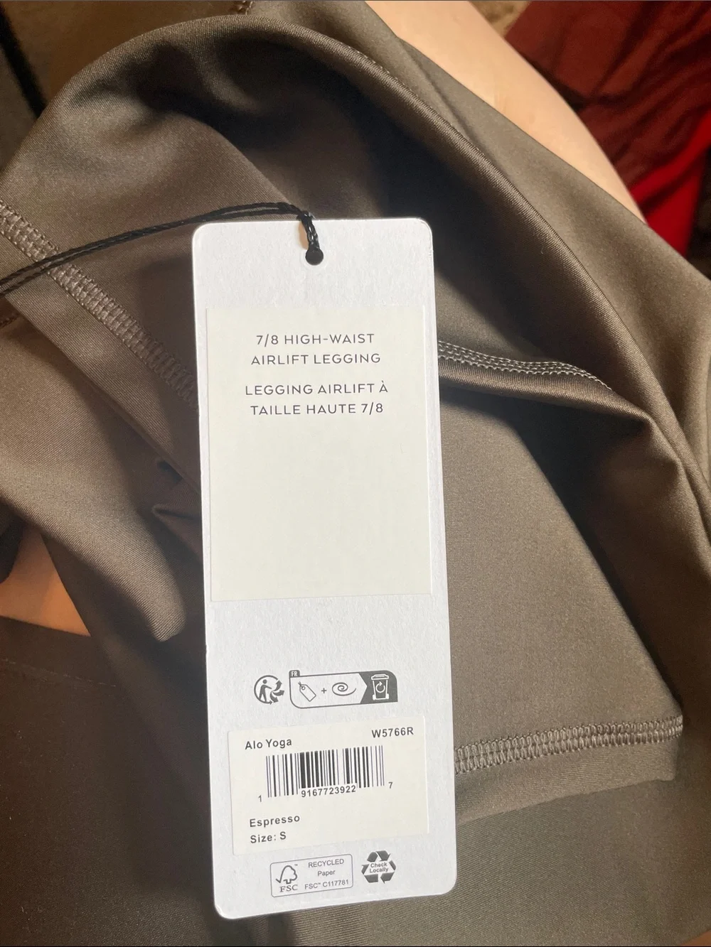 ALO Yoga 7/8 High-Waist Airlift Leggings in Espresso